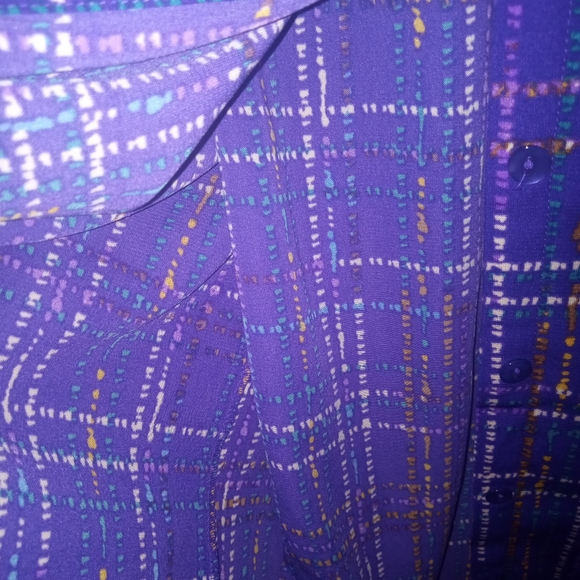Appleseed's Petites Button down Purple dress w/ Belt Size 10P 💜 - Picture 8 of 12